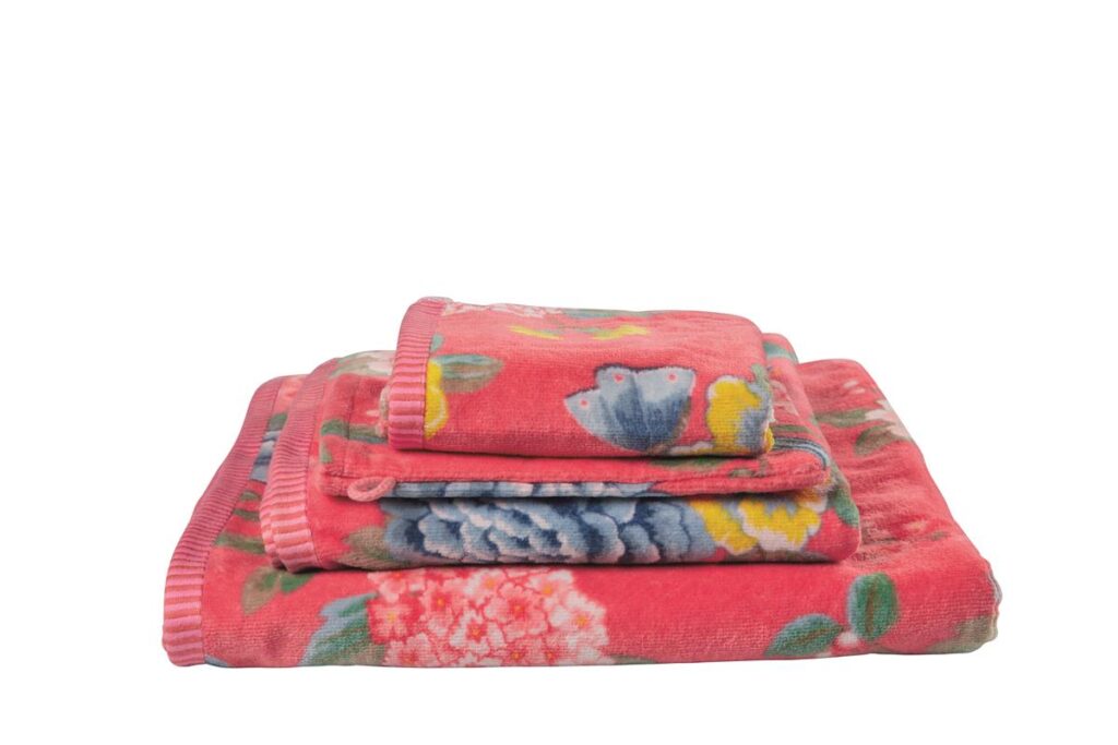 Pip Studio Good Evening Handdoek Koraalrood 55x100 Set van 3