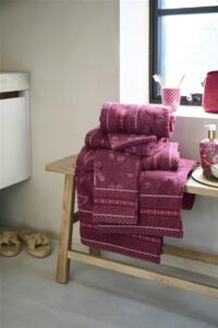 Pip Studio Jasmin Gastendoek Donker roze 30x50 Set van 3