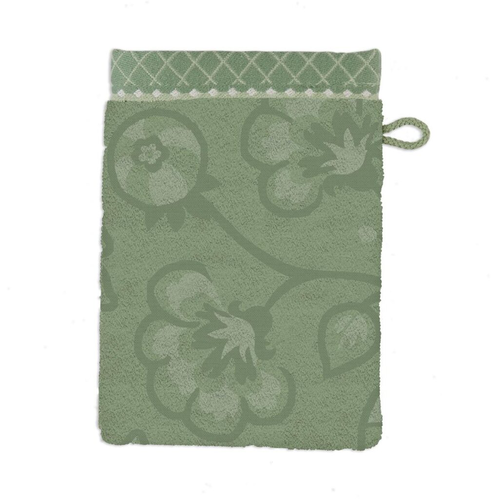 Pip Studio Jasmin Jacquard Washand Green 16x22 Set van 3