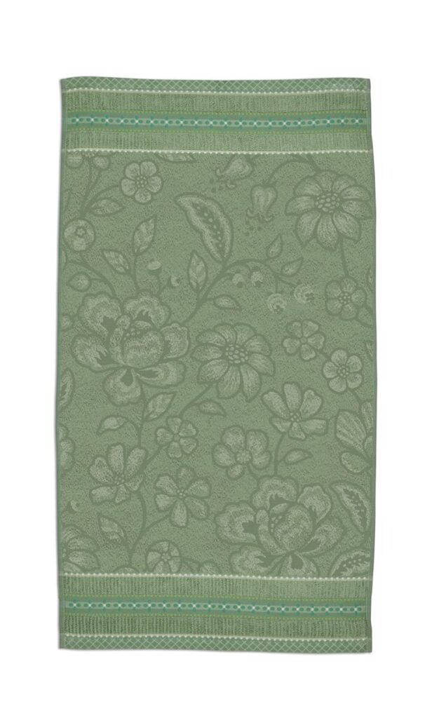 Pip Studio Jasmin Handdoek Groen 55x100 Set van 3