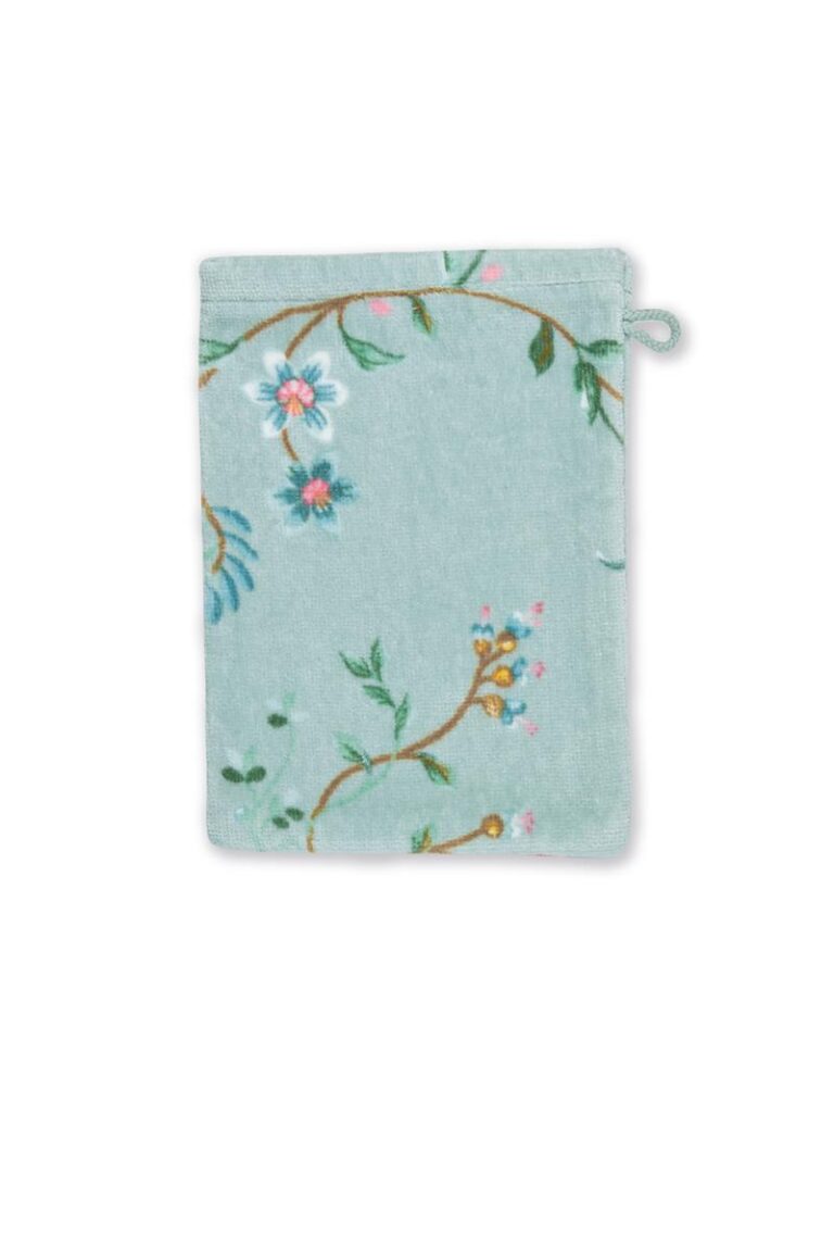 Pip Studio Les Fleurs Washand Blue 16x22 Set van 3