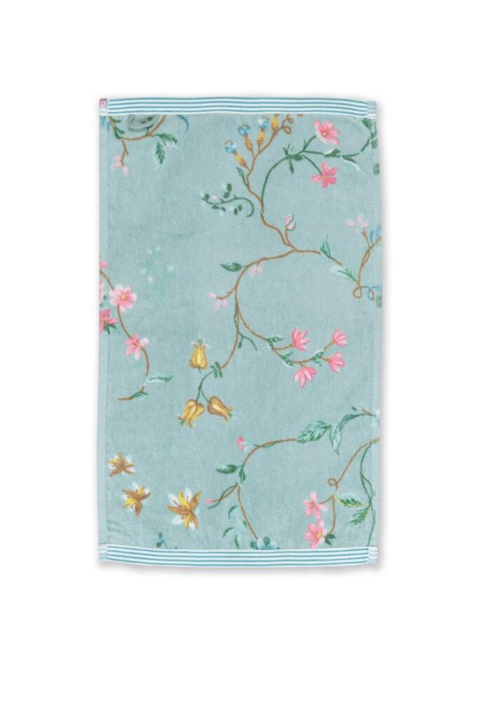 Pip Studio Les Fleurs Gastendoek Blauw 30x50 Set van 3