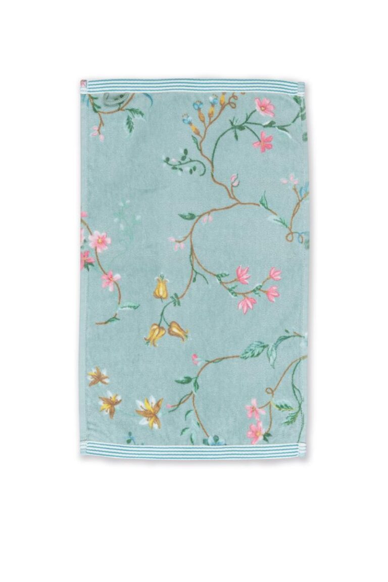 Pip Studio Les Fleurs Gastendoek Blauw 30x50 Set van 3