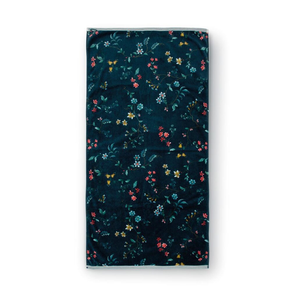 Pip Studio Les Fleurs Badlaken Donker Blauw 70x140