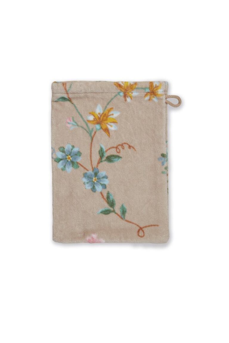 Pip Studio Les Fleurs Washand Khaki 16x22 Set van 3