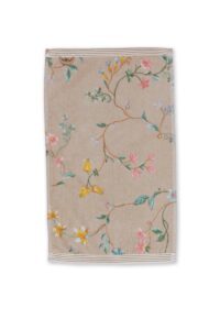 Pip Studio Les Fleurs Gastendoek Khaki 30x50 Set van 3