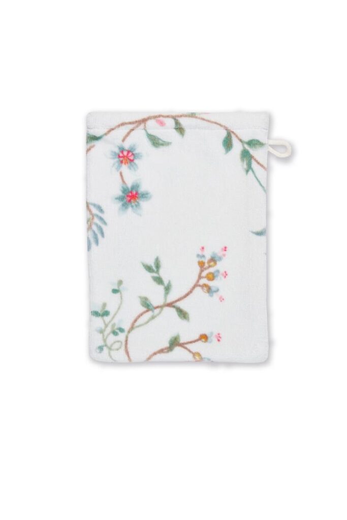 Pip Studio Les Fleurs Washand White 16x22 Set van 3