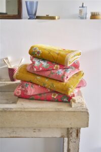 Pip Studio Les Fleurs Handdoek Geel 55x100 Set van 3