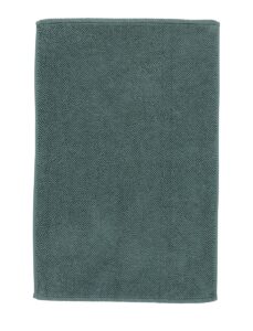 De Beddinghouse Nova badmat Groen is een rechthoekige badmat van microvezel in de kleur teal, met een structuur en netjes gestikte randen.