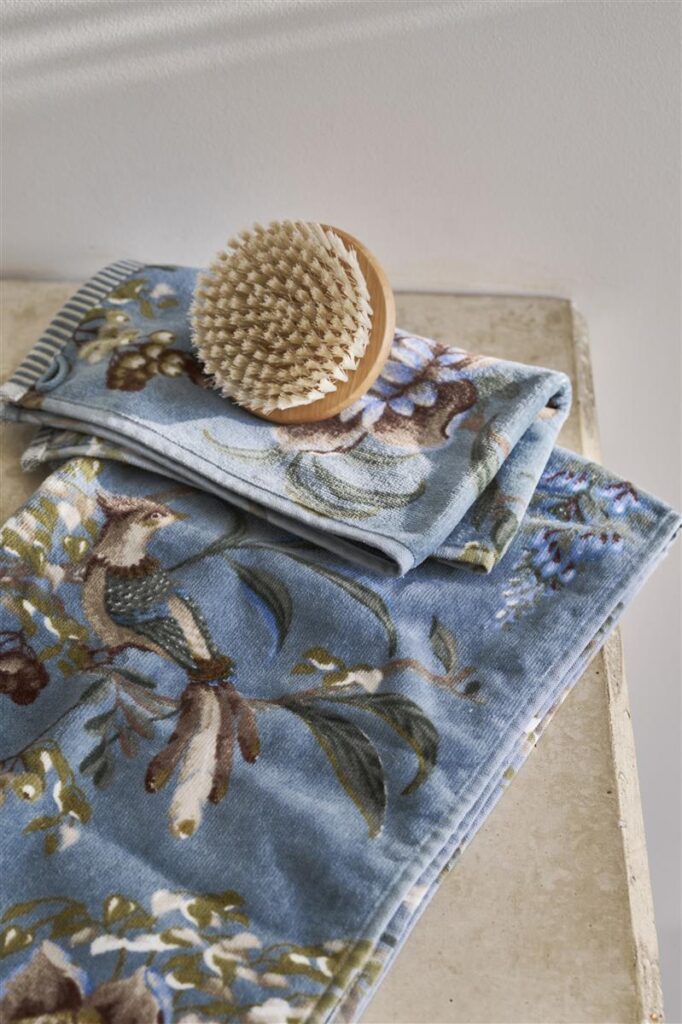 Pip Studio Secret Garden Gastendoek Blauw 30x50 Set van 3