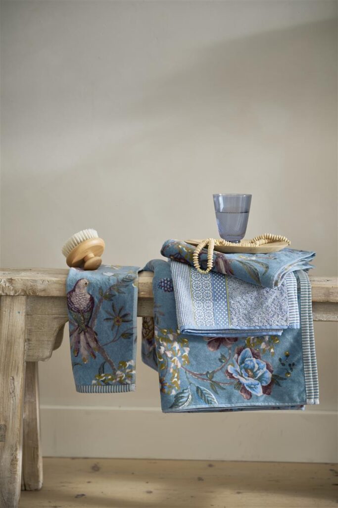 Pip Studio Secret Garden Gastendoek Blauw 30x50 Set van 3