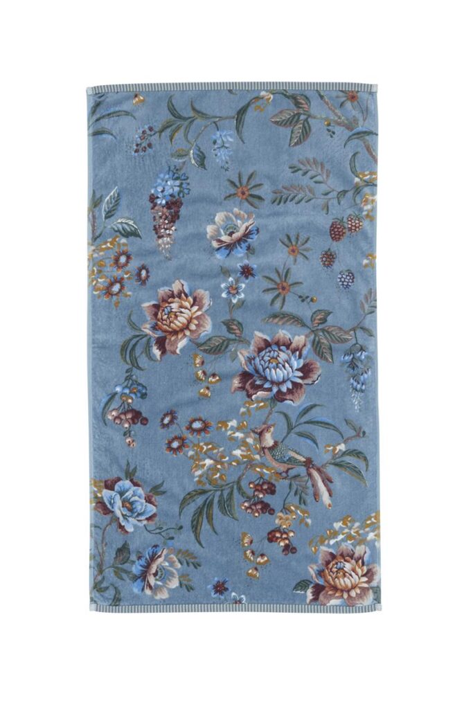 Pip Studio Secret Garden Handdoek Blauw 55x100 Set van 3