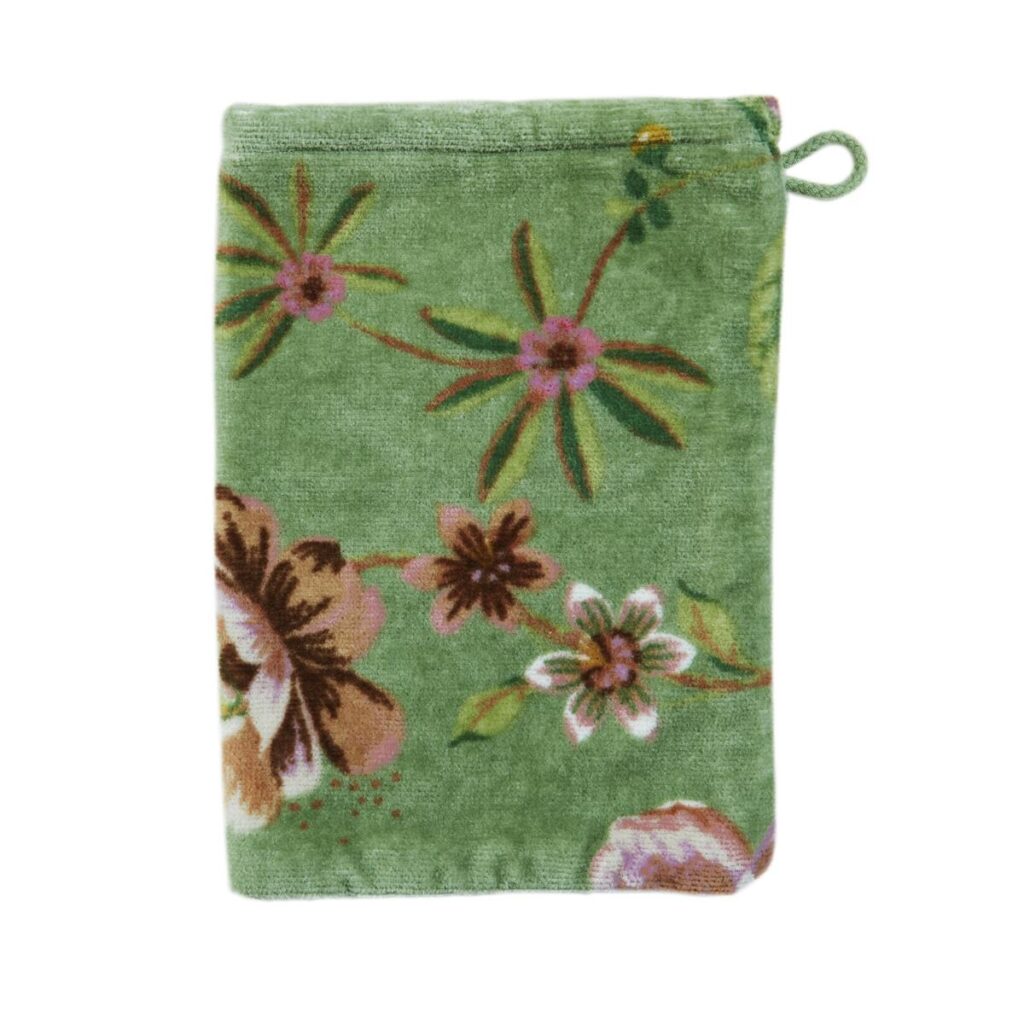 Pip Studio Secret Garden Washand Green 16x22 Set van 3