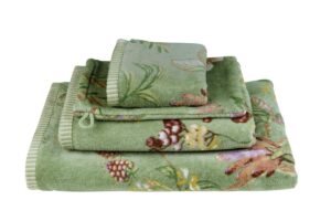 Pip Studio Secret Garden Washand Green 16x22 Set van 3