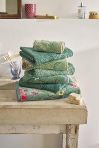 Pip Studio Secret Garden Washand Green 16x22 Set van 3