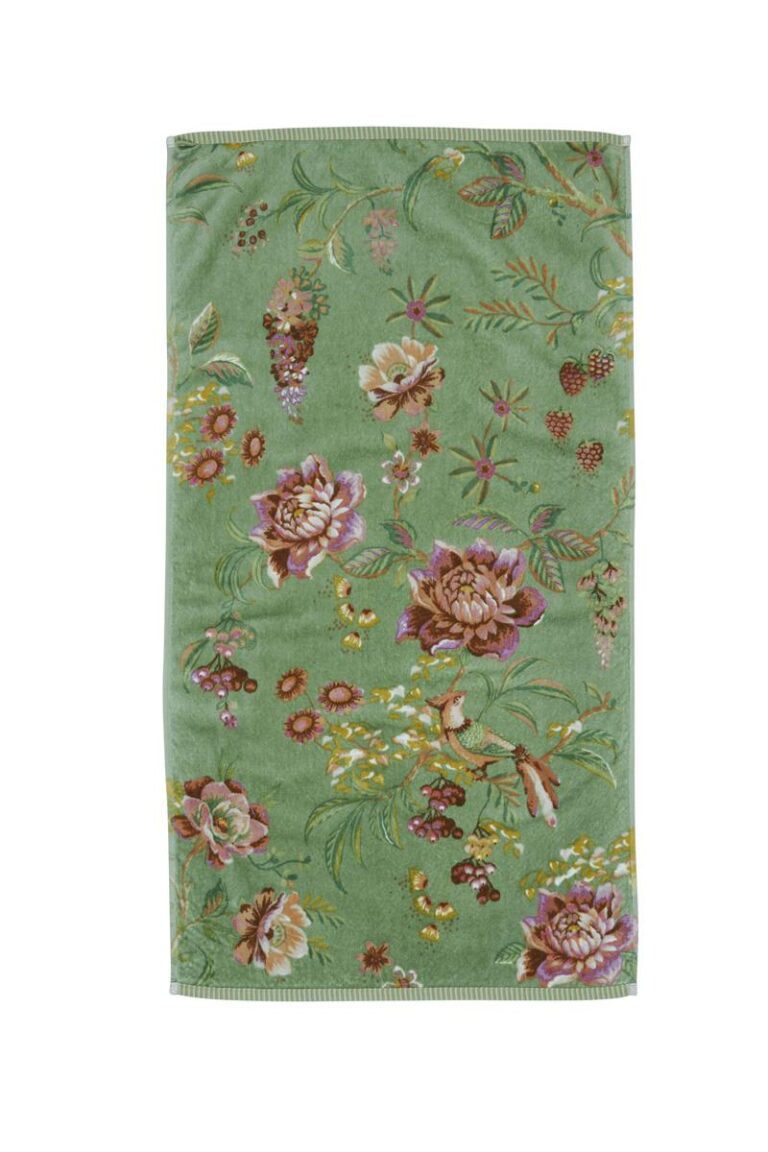 Pip Studio Secret Garden Handdoek Groen 55x100 Set van 3