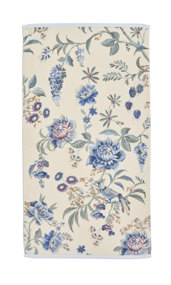 Pip Studio Secret Garden Handdoek WhiteBlue 55x100 Set van 3