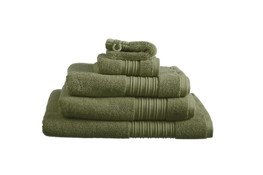 Beddinghouse Sheer Washand Olive Green 16x22 Set van 3