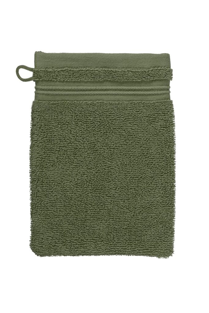 Beddinghouse Sheer Washand Olive Green 16x22 Set van 3