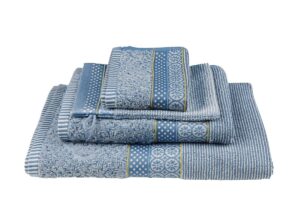 Pip Studio Soft Zellige Washand Blue Grey 16x22 Set van 3