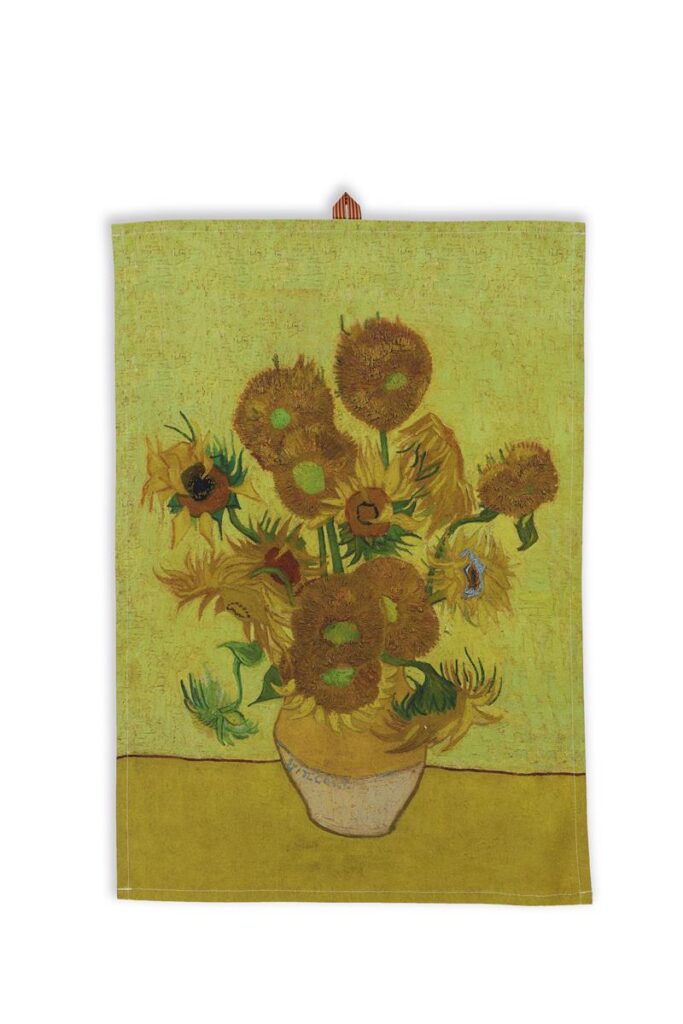 VanGogh Sunflower Theedoek Yellow 50x70