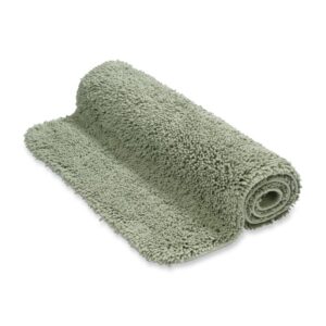 De Vandyck Ranger Spray-badmat in de kleur Smoke Green heeft een zachte chenille-textuur en een dikke, comfortabele structuur.