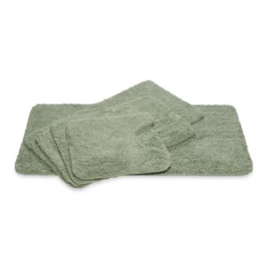 De Vandyck Ranger Spray-toiletmat in rookgroen is rechthoekig, heerlijk zacht en heeft een compact formaat dat perfect bij het toilet past.