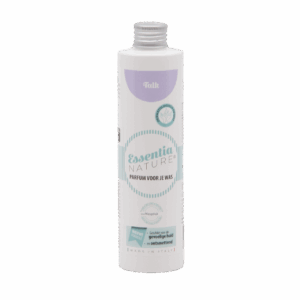 De Essentia Wasparfum Talk-fles van 250 ml heeft lichtblauwe en paarse accenten en is geschikt voor de gevoelige huid.